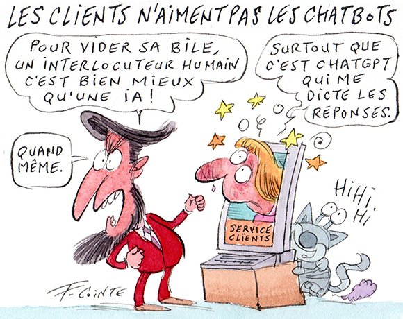Dessin: CX : avec ou sans IA, les chatbots ne séduisent pas